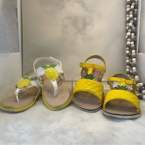 Gymboree Girls shoes 2 pair bundle sandals yellow/white size 1